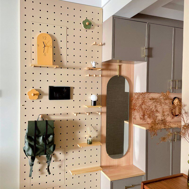 E0洞洞板入户玄关墙壁客厅装饰开关电G表箱遮挡展示收纳置物架定