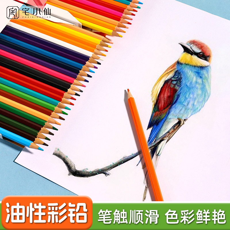 彩色铅笔可擦彩色铅笔不断铅24色专业画师s教学美术生彩铅画笔彩