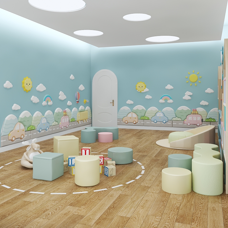 榻榻米墙围软包儿童房卡通防撞汽车软包贴床头板靠背床围墙贴自粘