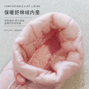 女 家居棉鞋 男冬季 包跟保暖羽绒鞋 情侣家用厚底加绒外穿冬天棉拖鞋