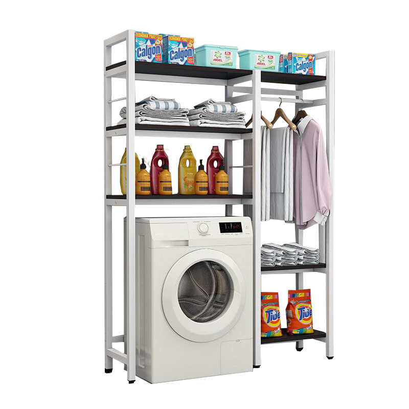 网红洗衣机置物架滚筒波轮翻盖架子落地挂衣置物架阳台浴室收纳层