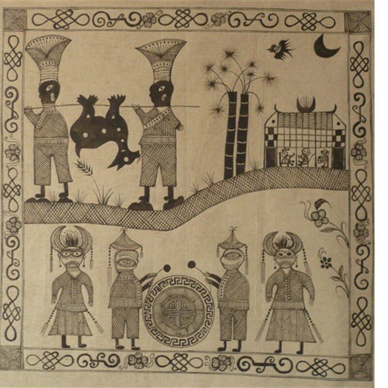 黔东南苗族蜡染蜡画 少数民族特色手工艺 蜡画订制 旅游产品订制