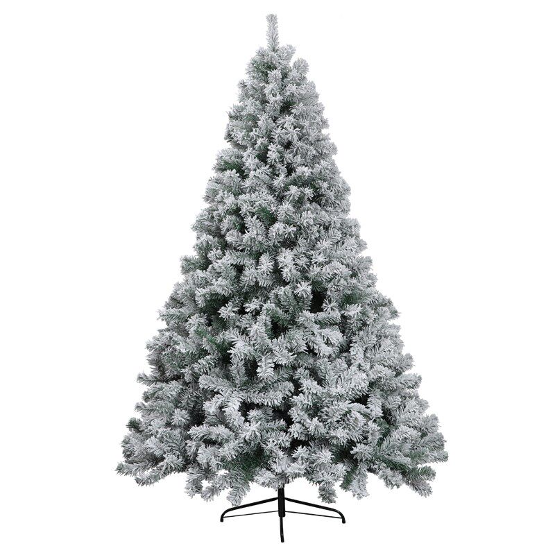 圣诞树家用植绒落雪白色喷雪树2024新款豪华加密圣诞节装饰品摆件