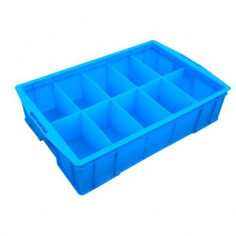 黄色塑料周转箱分格长方形零件箱收纳箱10格工具盒红色大号塑胶盒