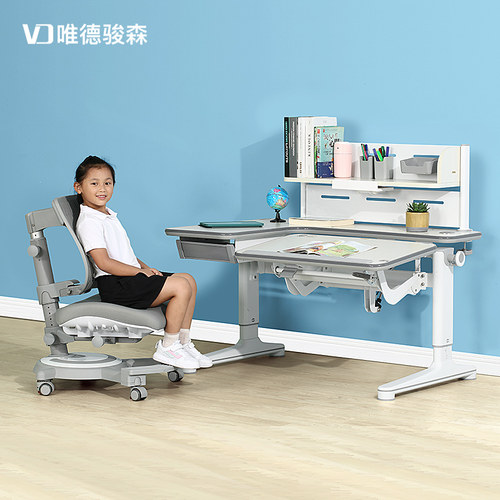 儿童学习桌小学生书n桌可升降陪读小孩写字桌椅套装课桌椅实木家
