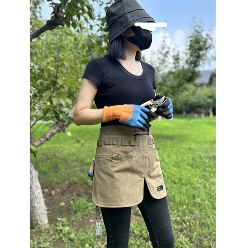 美式半身围裙咖啡师帆布围腰女厨房短款可调节工作服男定制logo
