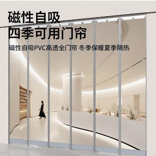 2026空调门帘店铺商用商场超z市磁吸透明pvc隔断窗防冷气挡风隔热