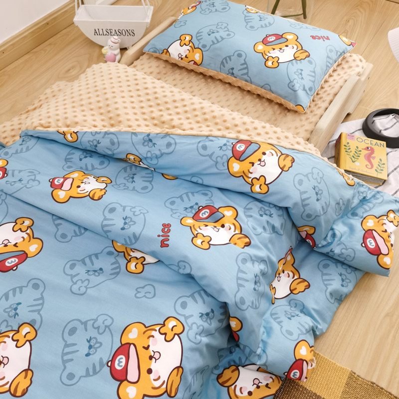 婴儿被套纯棉新生儿安抚豆豆毯z幼儿园被罩宝宝儿童可拆洗被子定