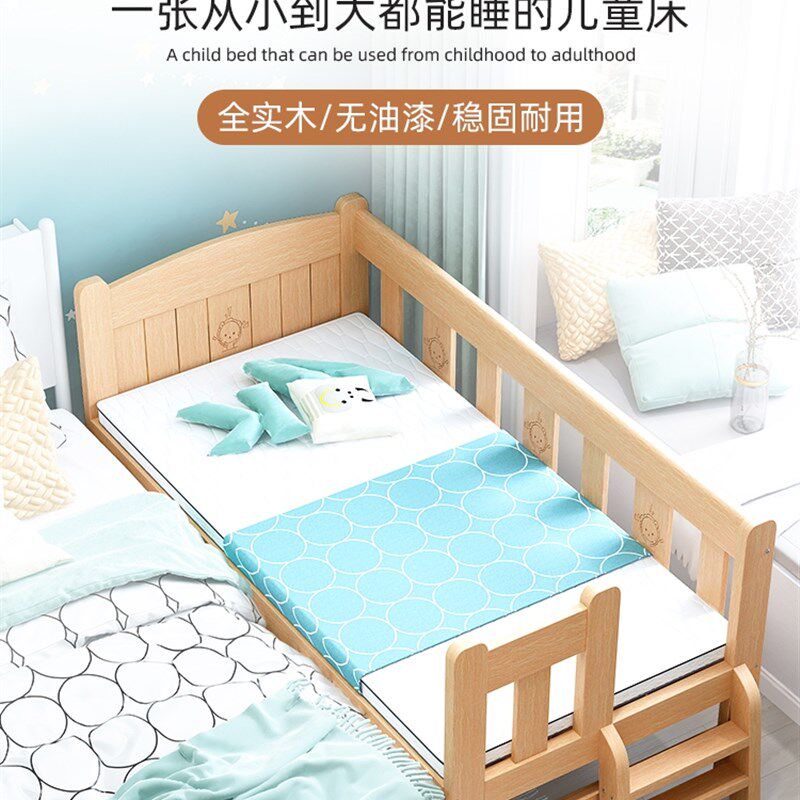 实木儿童床男孩单人小o床女孩公主床加宽床边宝宝婴儿床大床拼接