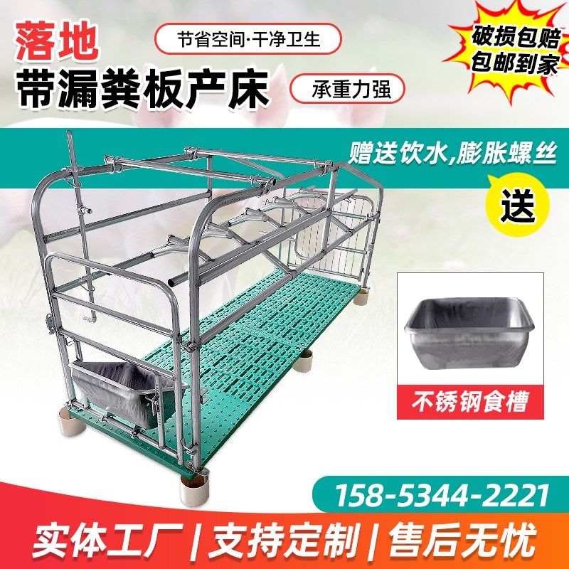 落地式母猪产床不锈钢槽产保两用单体母猪N带漏粪板简易单体产床
