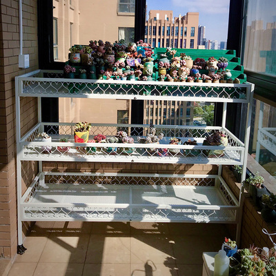 知三月带轮多肉花架落地铁艺多层移动防雨遮阳棚防鸟室外置物架