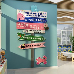 幼儿园环创主题墙成品托管班文化墙面装饰楼梯走廊形象贴布置材料