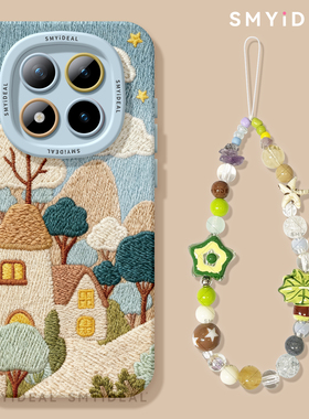 适用红米note15pro手机壳女款note14保护套小米高级note13pro硅胶防摔10por+全包13刺绣小镇12turbo软11好看