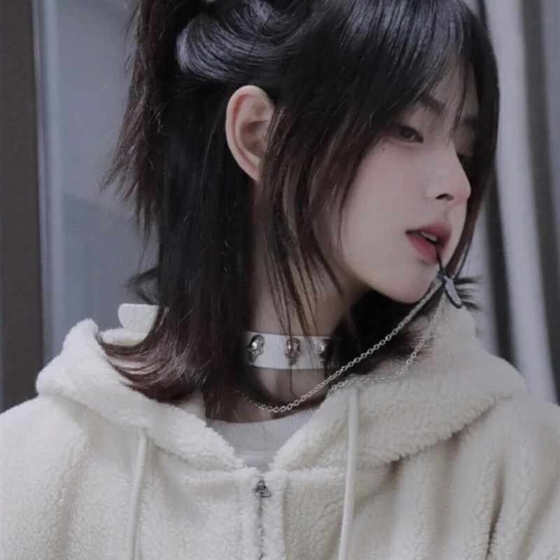 日系少年感狼尾短发假发男女生酷帅气自然鲻鱼头可扎发型全头套式