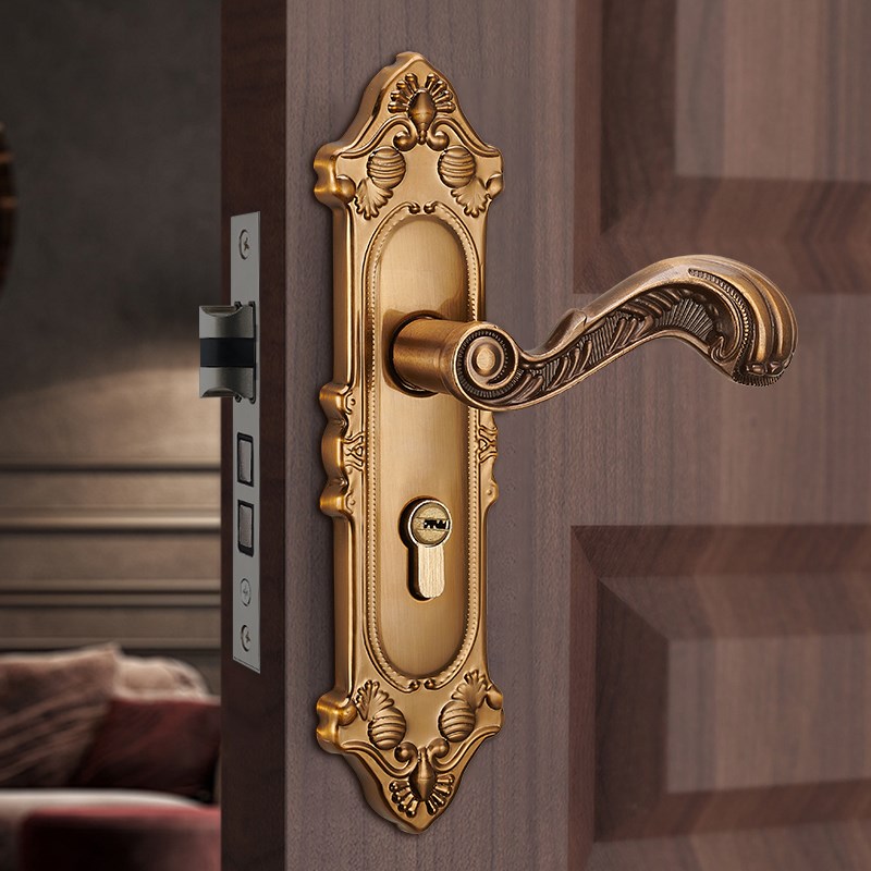 欧式门锁室内门锁 卧室门锁 通用型家用实木静音房间门锁具套装门