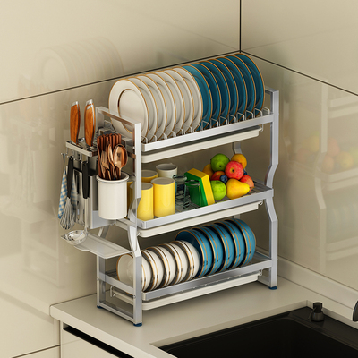 窄款沥水碗架304不锈钢放碗碟收纳层架小型厨房置物架晾碗盘滤水