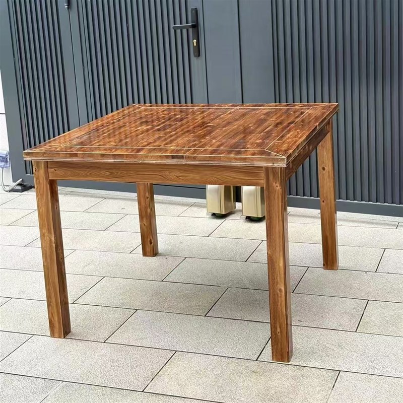 纯实木老式四方桌传统桌子中式正方小八仙桌饭店农村餐桌餐椅组合