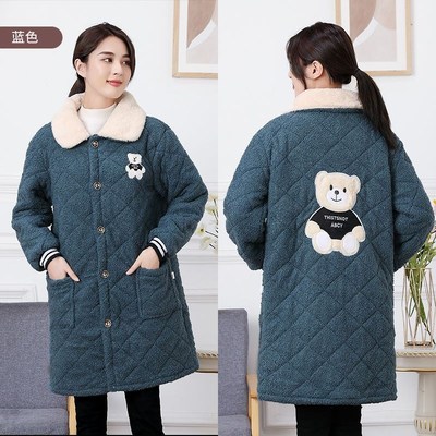 罩衣女新款冬季加绒加厚中长款女士洋气女款时尚成人外穿干活穿的