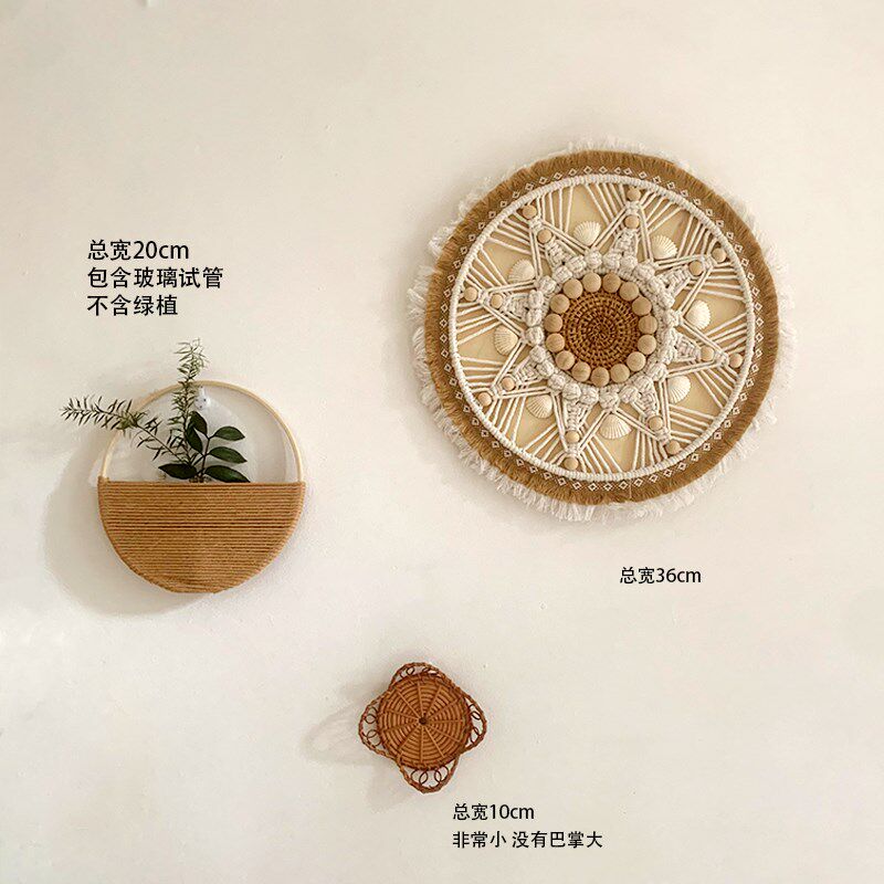 草编墙面装饰g手工编织墙上挂件民宿壁饰客厅挂饰西米亚床头背景