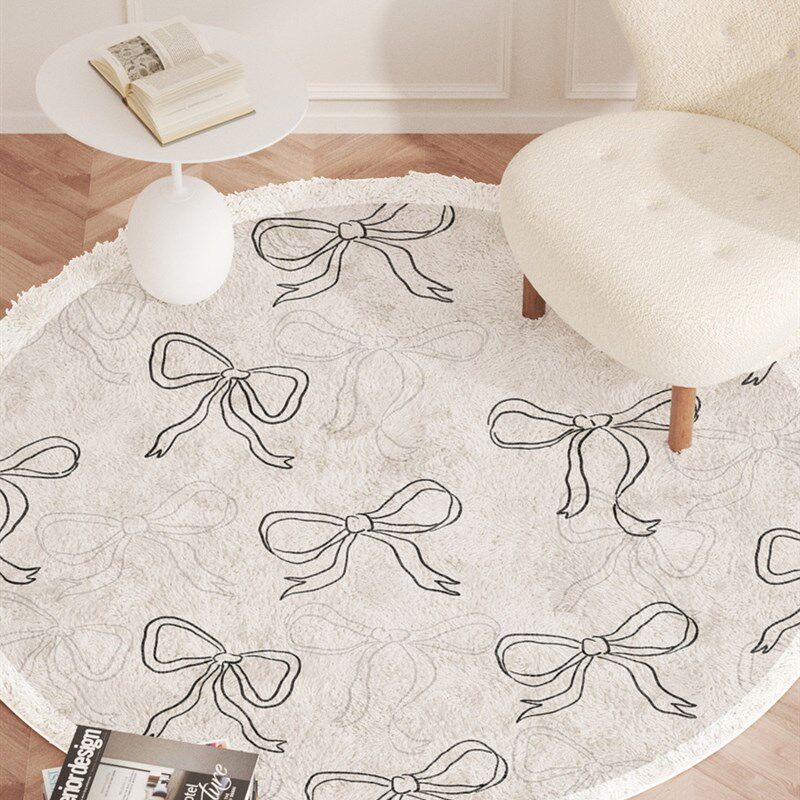 可爱的弓圆形地毯客厅沙发书房地垫梳妆椅卧室床边电脑椅子灯