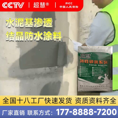 水泥基渗透结晶防水涂料r 外墙背水面地下室防水堵漏裂缝修复材料