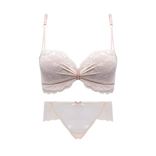 一套装 平胸专用内衣裤 女小胸显大聚拢无钢圈上托调整型文胸罩内裤