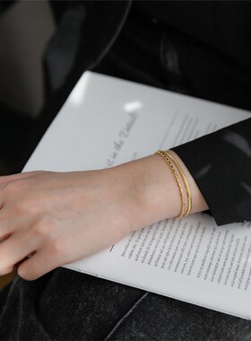 加长手链女ins小众设计简约冷淡风双层蛇骨珠链大码胖MM时尚个性