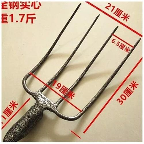 钢叉粪迷a几加铁羊四齿叉实心叉叉子耐子农用草叉四股全钢四股泥