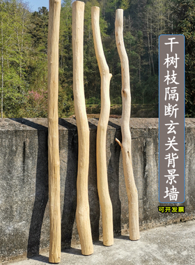 天然去皮实木干树枝  装饰木棍树干民宿幼儿园隔断屏风玄关背景墙