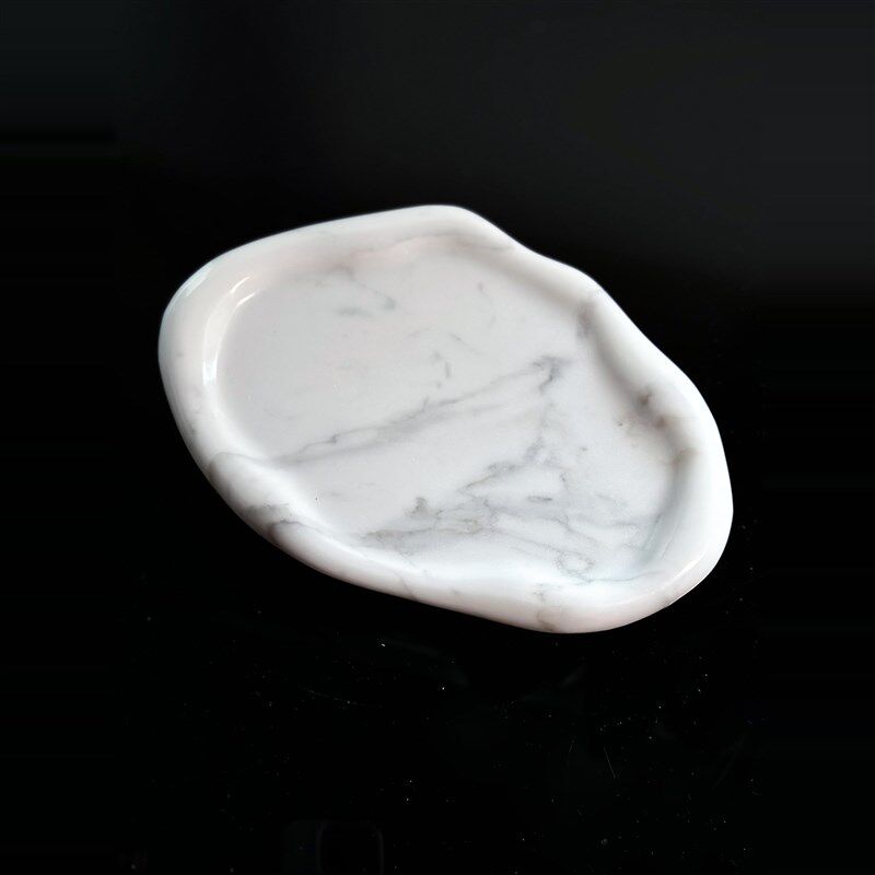 大理石托盘居家好物装饰摆件氛围感样板间售楼处糖果收纳白色托盘