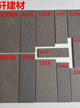 深灰色通体砖麻面外墙砖13x26 10x20 10x30 6x24 8x24风沙面条砖