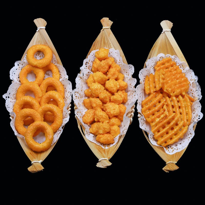 仿真鸡米花洋葱圈薯条模型仿真鸡翅模型蝴蝶虾模型食物食品模型