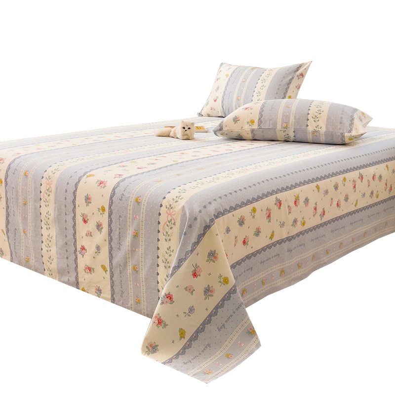 全棉磨毛床单单件100学生宿舍单人水洗棉被单枕套三件套床品