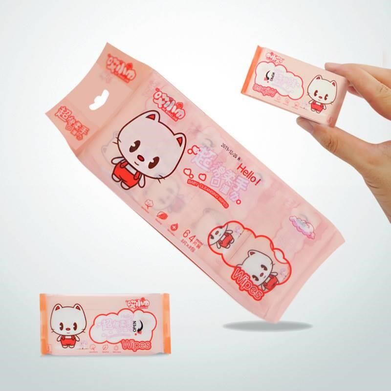 迷你儿童湿巾纸学生便携小包随身装抽取式婴儿手口卫生湿纸巾