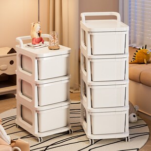 零食置物架小推车落地分层收纳架抽屉式衣物儿童玩具可移动收纳柜