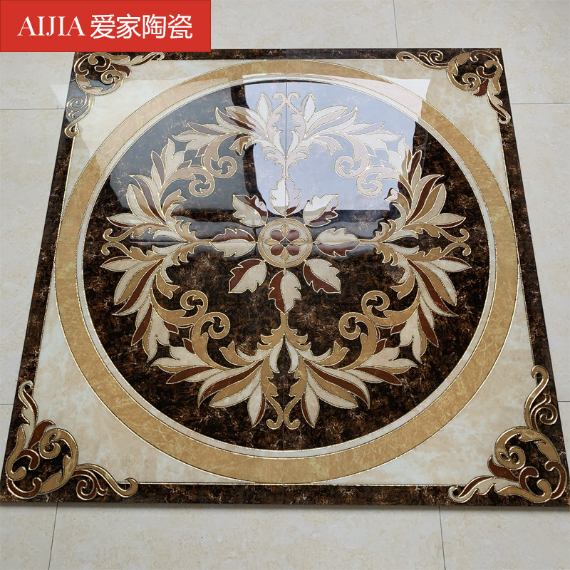 入户玄关圆形g拼花瓷砖图案欧式地砖客厅餐厅酒店电梯进门拼图造