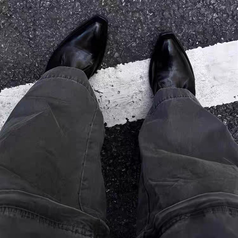 模特巫师鞋尖头皮鞋男女高跟走秀潮款小众翘头厚底增高休闲德比鞋