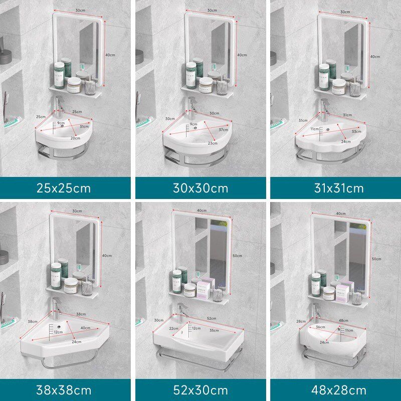 三角盆洗手盆洗脸盆转角迷你洗脸池卫生间陶瓷洗漱台小户型小尺寸