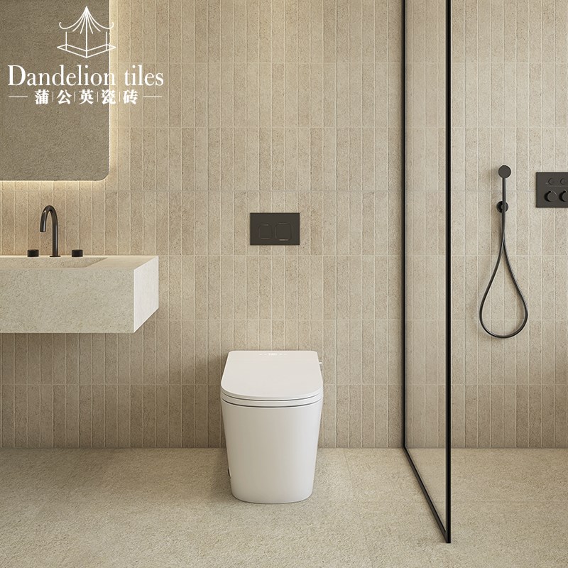 侘寂风米黄色莱姆石瓷砖厨房卫生间墙砖浴室客厅防滑地砖酒店民宿