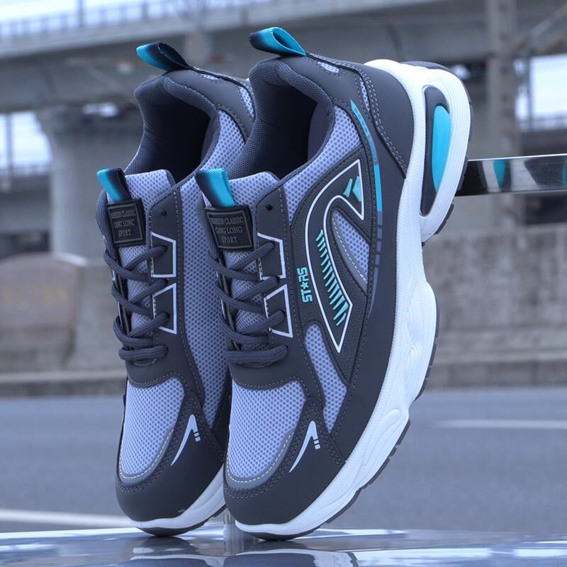 男鞋春夏季透气网面休闲鞋2025新款老爹鞋子防臭跑步鞋运动鞋百搭