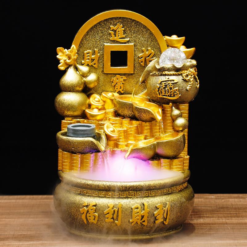 流水招财开业礼物摆件工艺品x礼品假山喷泉循环水时来运转风生水