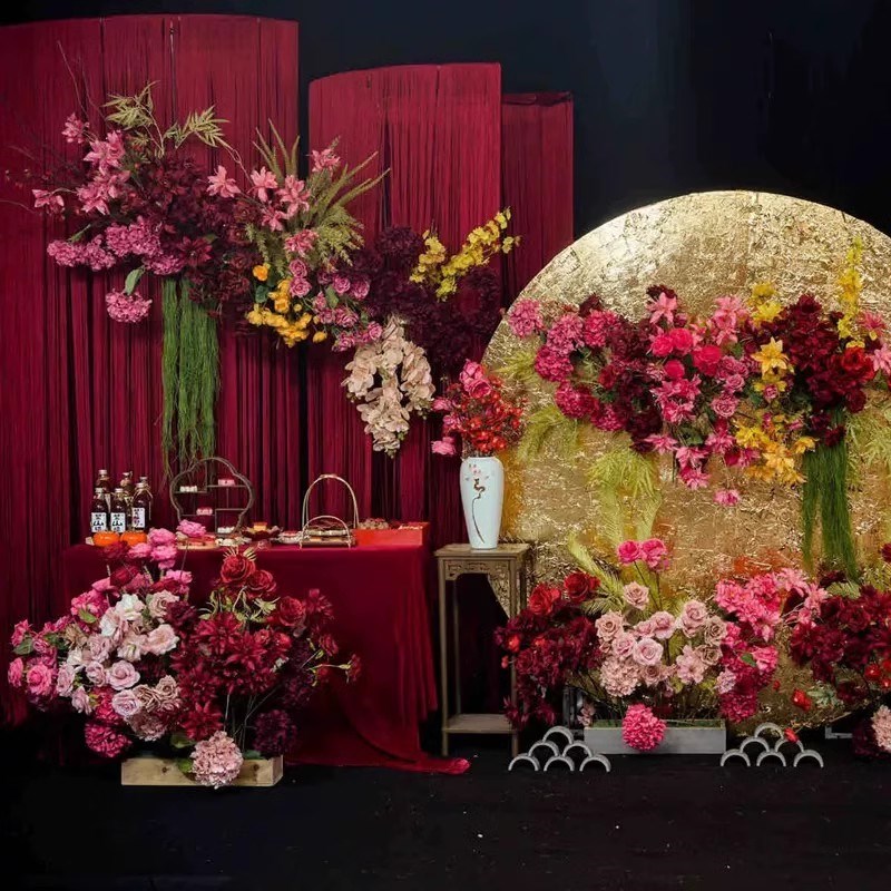 婚庆道具铁艺圆环开口线帘伸缩杆求婚礼舞台布置背景架子装饰布置