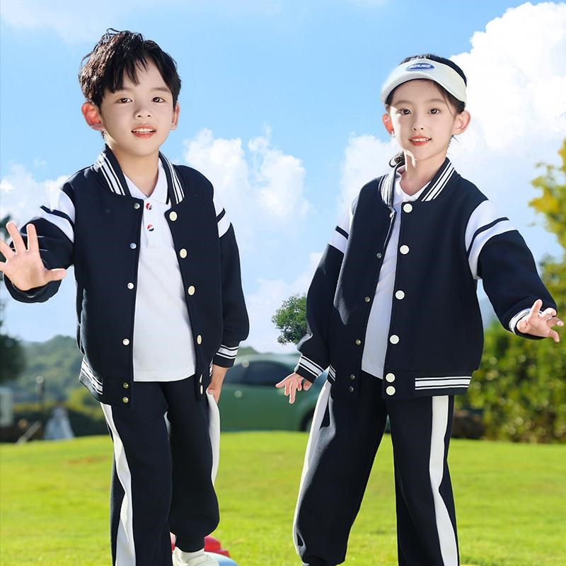 学院风红色棒球服校服套装中小学生秋冬装新儿童年级班服幼儿园服