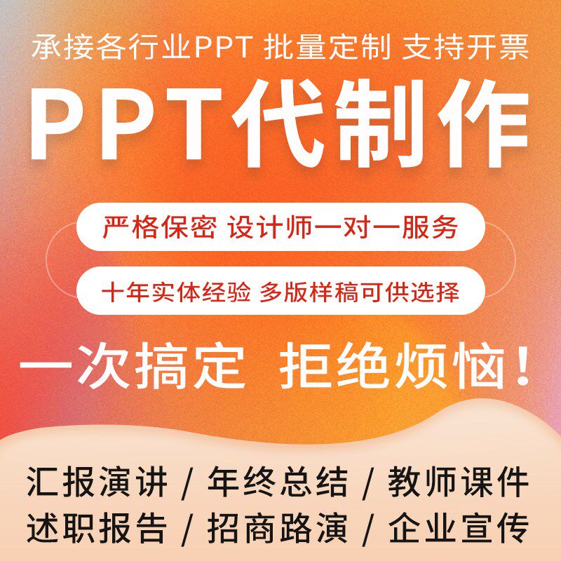 ppt制作代做美化修改帮做工作汇报总结述职动画专业设计产品演讲