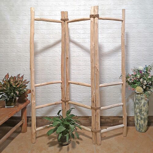 实木屏风民宿客厅隔断折叠原木干树枝F衣帽架茶室幼儿园装饰置物