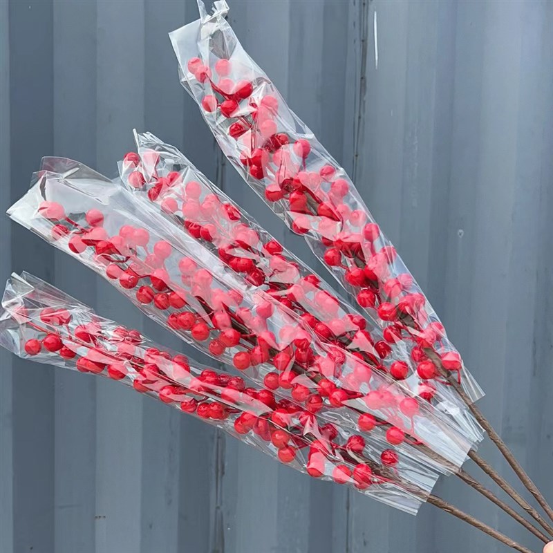 年宵花仿真冬青果发财w果新年客厅装饰花干花摆件花束
