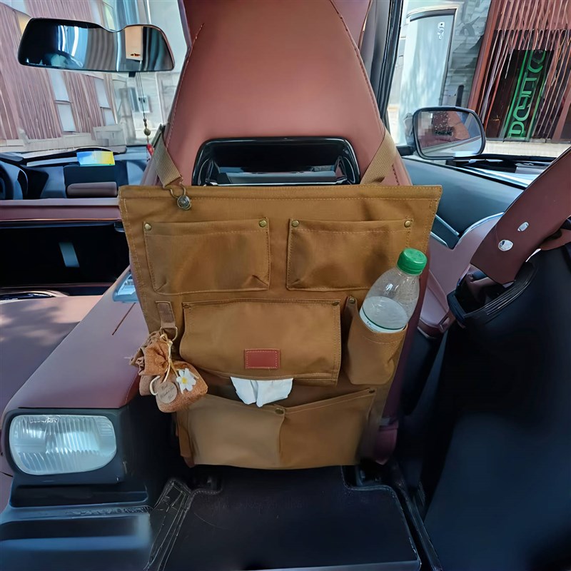 汽车椅背袋日式立体收纳储物袋车载悬挂袋多功能座椅后背杂物挂袋