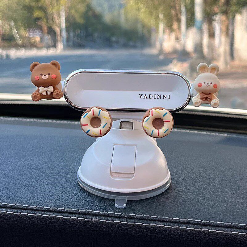 车载手机支架2025新款女生仪表台吸盘式三轮车可爱车内导航车内饰