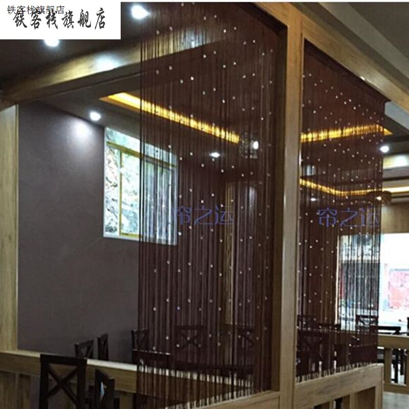 新款珠加密线帘卧室隔断帘结婚门帘珠帘客厅流R苏帘酒店玄关装饰