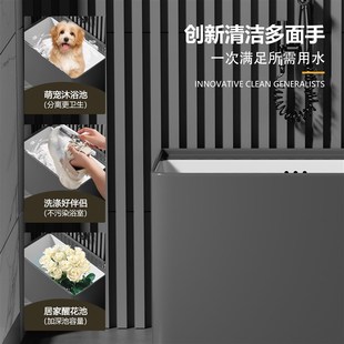 陶瓷洗拖把池家用阳台卫生间庭院落地式 灰色2024新款 拖布池墩布池